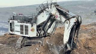 Backhoe Liebherr R9350 Litronic Excavator || Loading komatsu \u0026 caterpillar truck