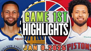 Golden State Warriors VS Detroit Pistons Game 1st Highlights Jan 09,2025 NBA Season 2024-25