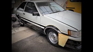 トミタクAE85　板金塗装＆いよいよ3Aエンジン着手か？編