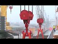 loading 600 tons jack up legs into mv lone heavy lift vessel rhb stevedoring rotterdam