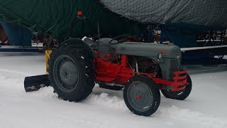 Plowing Wet Snow With The 1952 Ford 8N Farm Tractor