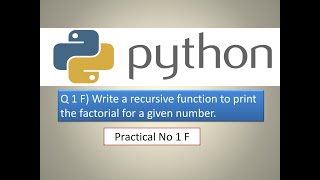 factorial for a given number | recursive function | Python Practical | Python Tutorial for beginners