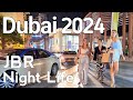 Dubai [4K] Night Life JBR, Jumeirah Beach Residence Walking Tour 🇦🇪