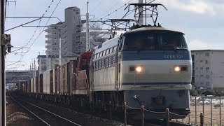 EF66-131号機[吹]+ﾑﾄﾞDD200-14号機[愛]+コキ100系21両 貨物[吹A11仕業] 通過