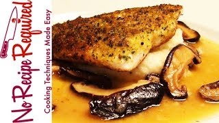 Herb Crusted Halibut with Mushrooms - NoRecipeRequired.com