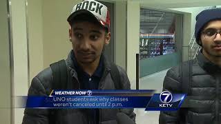 UNO students ask why classes weren't canceled until 2 p.m.