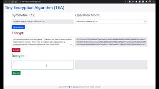 Tiny Encryption Algorithm (TEA) in ECB & CBC mode