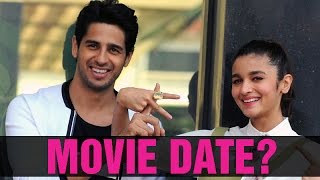 Alia Bhatt and Sidharth Malhotra go on a movie date with a BIG smile for the paparazzi
