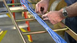 Instructional cable lacing How to sew CAT5 to a cable rack