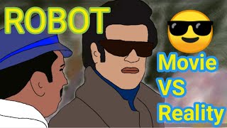 Robot Movie vs Reality // Rajnikant // funny spoof //chitti robot #shorts #viralvideos #2danimation