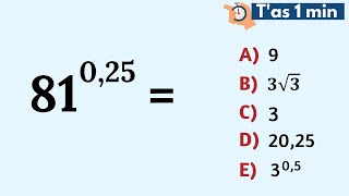 Calculer 81⁰’²⁵?