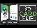 3D Flipping Card CSS | Flipping Profile Card - CSS Effects | CSS Tutorial