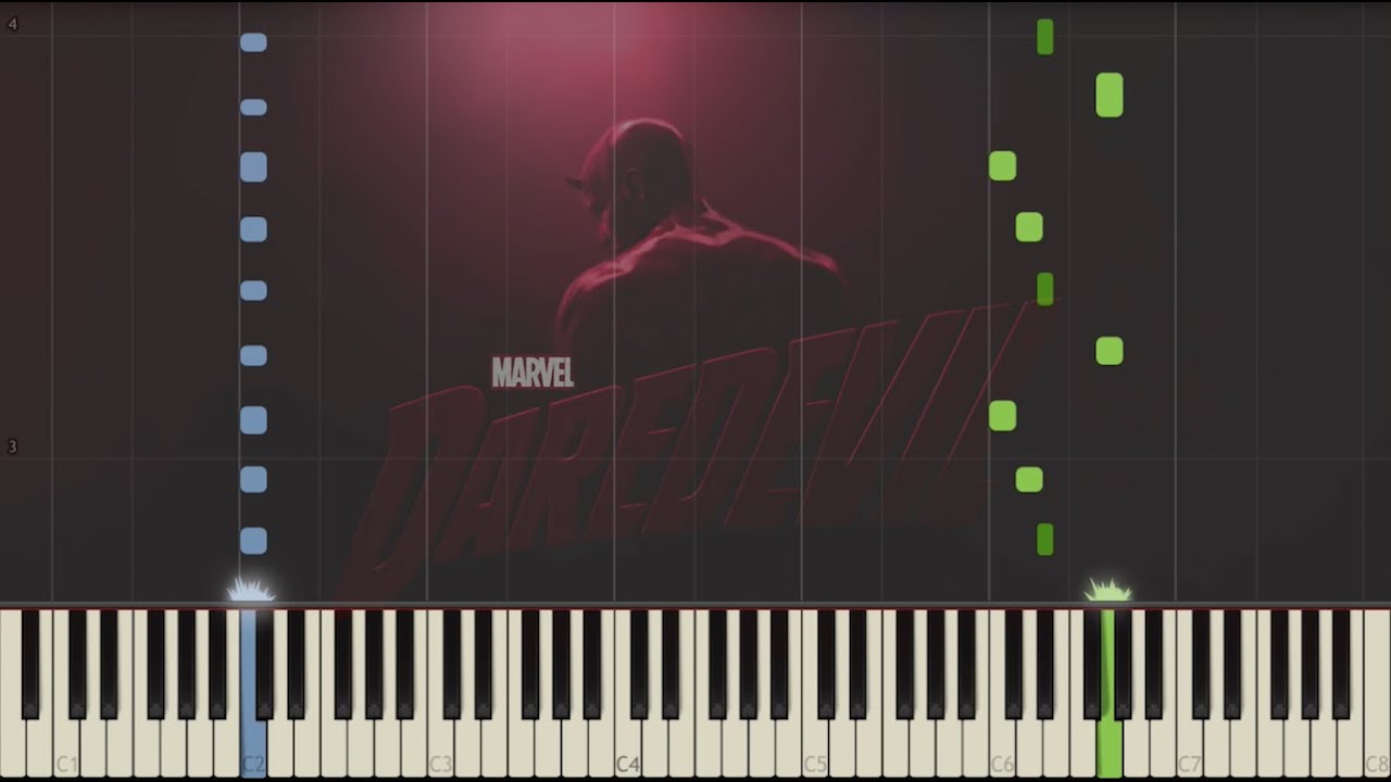 Daredevil Main Theme Piano Synthesia Youtube Music