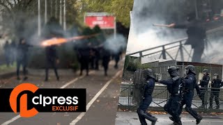 Tirs de mortiers et incidents devant le lycée Joliot-Curie (17 octobre 2022, Nanterre, France) [4K]