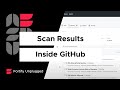 Developer's View of Scan Results Inside GitHub