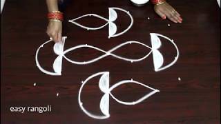 Deepam muggulu for Deepavali || Diya rangoli kolam designs for Diwali 2018