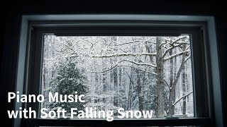 房間裡放鬆音樂 | 冬天下雪窗外 | Falling snow and piano music :) | 1hr | ASMR ❄