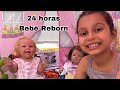 24 horas cuidando das minhas bebês Reborn/ Brincando de Boneca/ Comidinha de Brinquedo