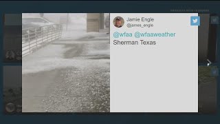 VIDEO: Hail and rain coming down in Sherman, Texas