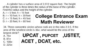 College Entrance Exam Math Reviewer Part 1 (UPCAT, PUPCET, USTET, ACET, DCAT, etc.)