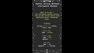 startswith Method Python String Method