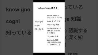 acknowledge「認める」の語源ー覚えにくい英単語（共通テスト・英検２級）