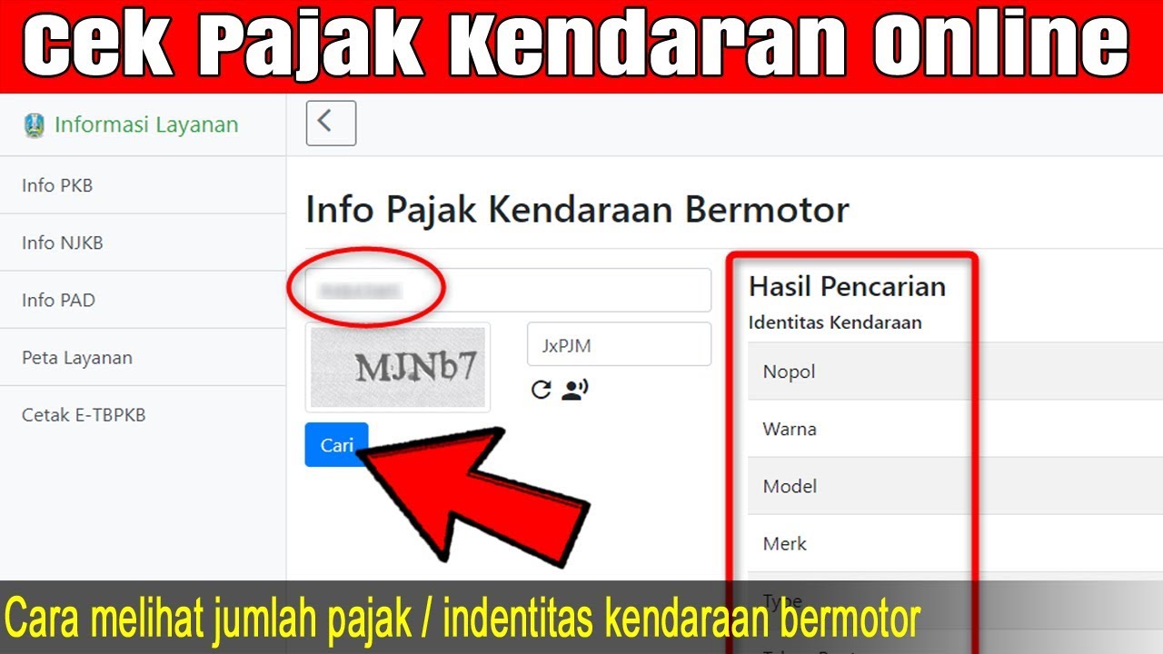 Cara Cek Online Pajak Kendaraan - YouTube