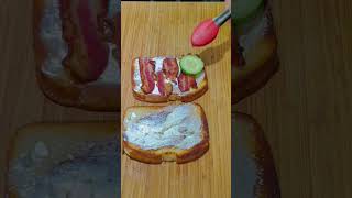 Cucumber Bacon  and Cream Cheese on toast #breakfast #breakfasttoast #toast #creamcheese #cucumber