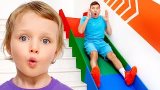 Vania Mania Kids Play on Stair Slide for Children