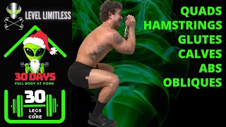 Home Dumbbell Legs and Core Workout | 30 Days of Full Body Training At Home With Dumbbells - Day 30