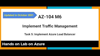 Az 104 M6 Implement Traffic Management Task 5 Implement Azure Load Balancer