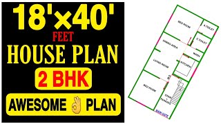 18 x 40 house plan with 2 bhk design || 18 x 40 ghar ka naksha || Build My Home