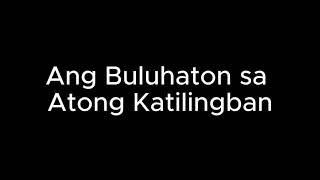 Ang Buluhaton sa Atong Katilingban