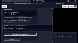 FreeCodeCamp - Python Project - Step 3 of 25 - Caesar Cipher