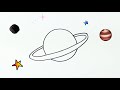 how to draw saturn planet super easy step by step art tutorial