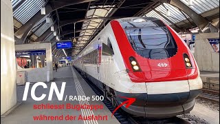 ICN schliesst seine Bugklappe während der Ausfahrt !! | RABDe 500 | SBB | Zürich HB