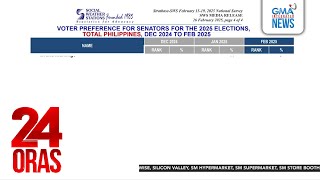 Resulta ng voter preference survey para sa senador, inilabas ng SWS | 24 Oras