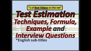 Test Estimation Techniques - Test Estimation Template-Test Estimation Interview Questions-Estimation