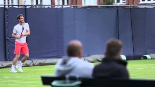 Andy Murray in practice at Queen's