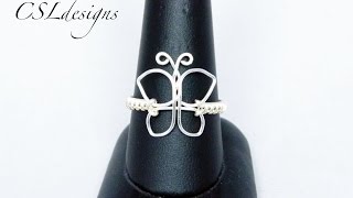 Butterfly wirework ring