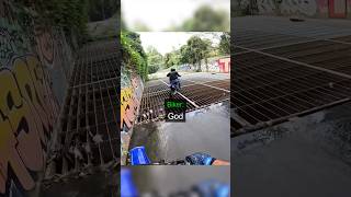 Biker Crosses Bad Bridge !😱