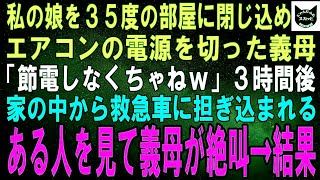 【スカッとする話】私の娘を３５度の部屋に閉じ込めエアコンの電源を切った義母「節電しなくちゃｗ」３時間後、買い物から帰った義母は家の前で救急車に担ぎ込まれるある人を見て絶叫→結果