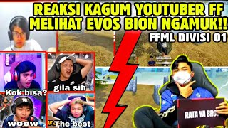 REAKSI YOUTUBER FF MELIHAT EVOS BION RATAKAN MUSUH PAKE PELONTAR \u0026 GERANAT🔥