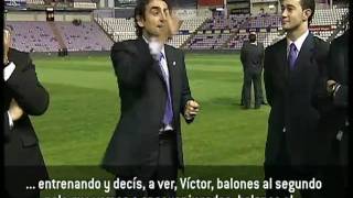 Iturralde i Manzano parlen abans del partit del Valladolid