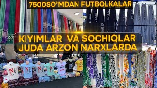 Kiyimlar va sochiqlar juda arzon narxlarda 7500soʻmdan futbolkalar hayratlanarli narxlar