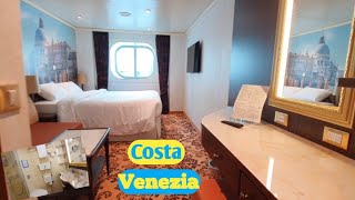 Costa Venezia cruise ship Passenger Cabin || Premium window cabin