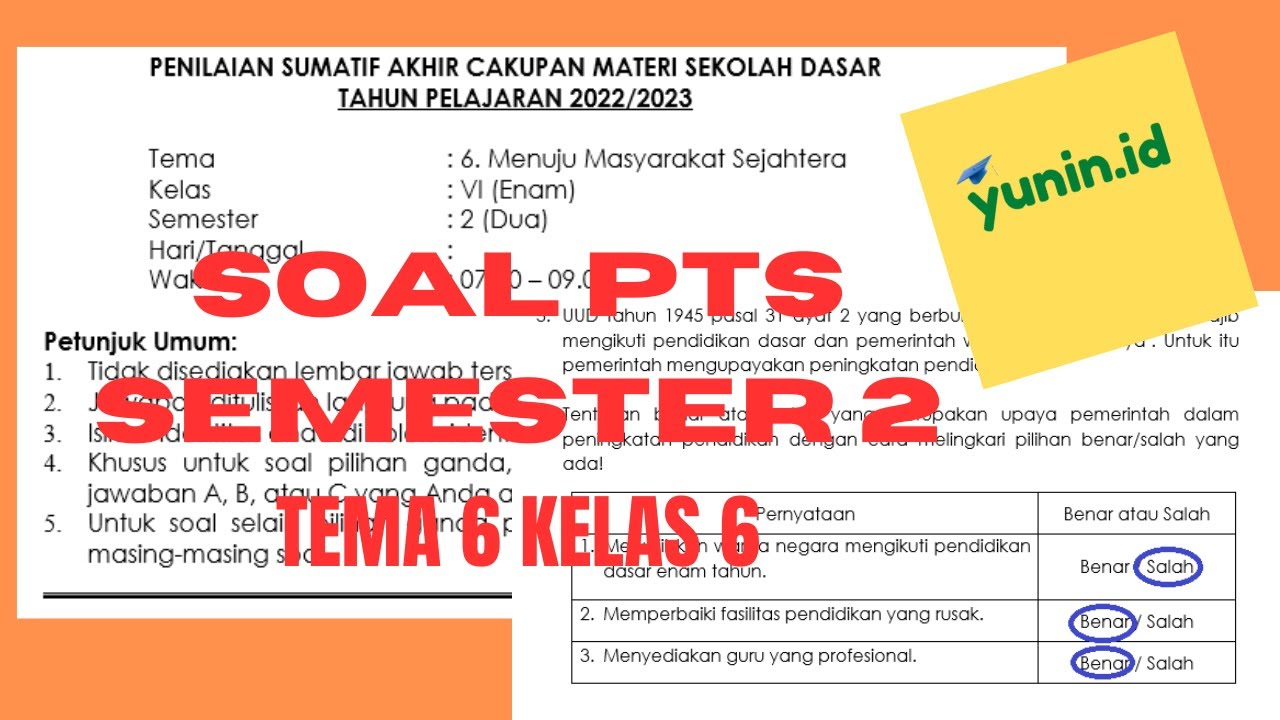 KUPAS TUNTAS SOAL PTS TEMA 6 KELAS 6 SEMESTER 2 - YouTube