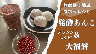 炊飯器で作る簡単［発酵あんこ］腸活に最高罪悪感なしおすすめおやつ！手作り［発酵あんこ大福餅］レンチンだけのアレンジレシピ！健康的なダイエットおやつ！