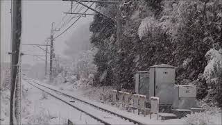 大雪の成田線我孫子支線走行映像