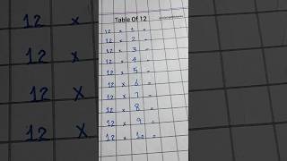 TABLE OF 12 BYE TRICK || TABLE OF 12 || #shorts #tricks #art #fyp #maths #youtube #viral #trending